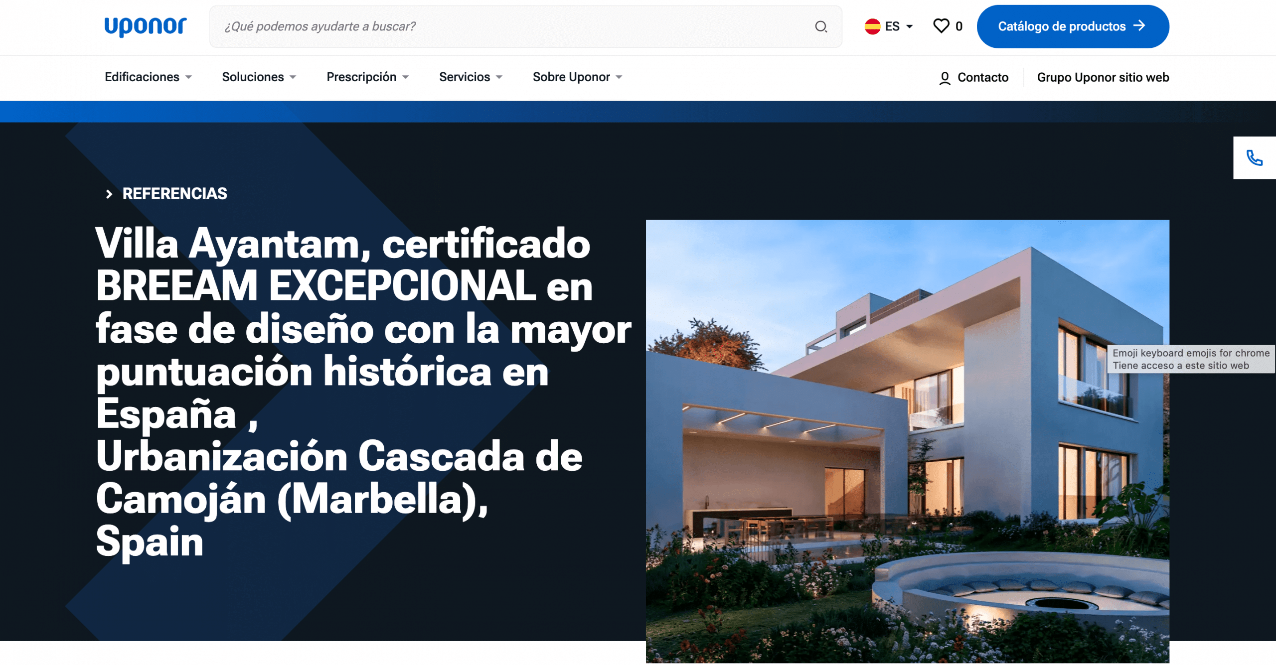 Primera villa en España con la máxima calificación BREEAM Excepcional