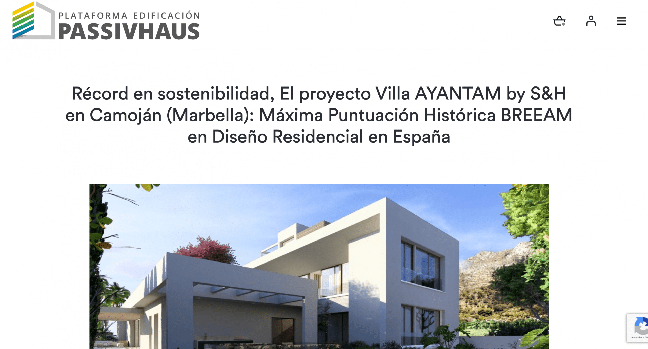Primera villa en España con la máxima calificación BREEAM Excepcional